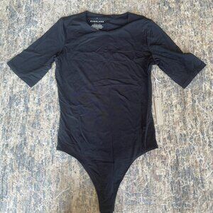 Everlane Short Sleeve Crew Neck Black Bodysuit